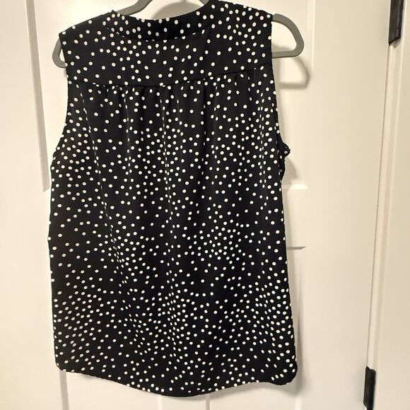 Black And White Polka‎ Dot Size Medium Sleeveless Dress Tank Blouse - Picture 4 of 4